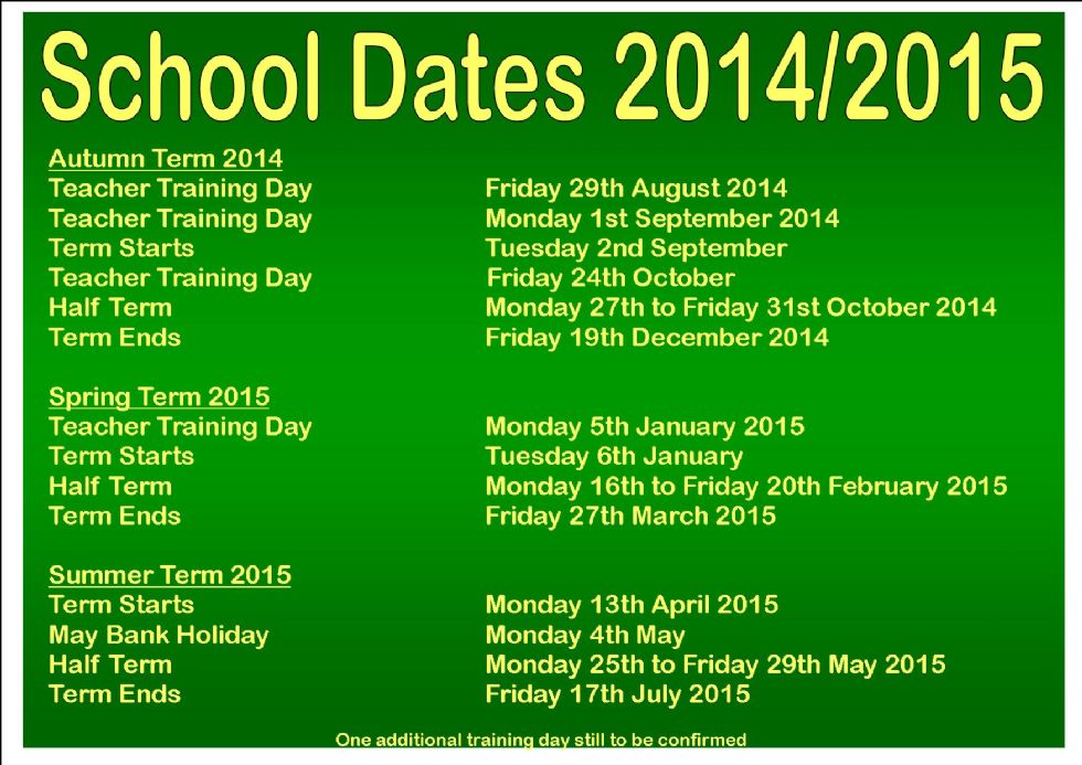 Wembrook Primary School - Term Dates